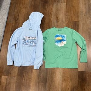 Kids Long Sleeve Hoodie & Tee Set - Light Blue and Mint Green